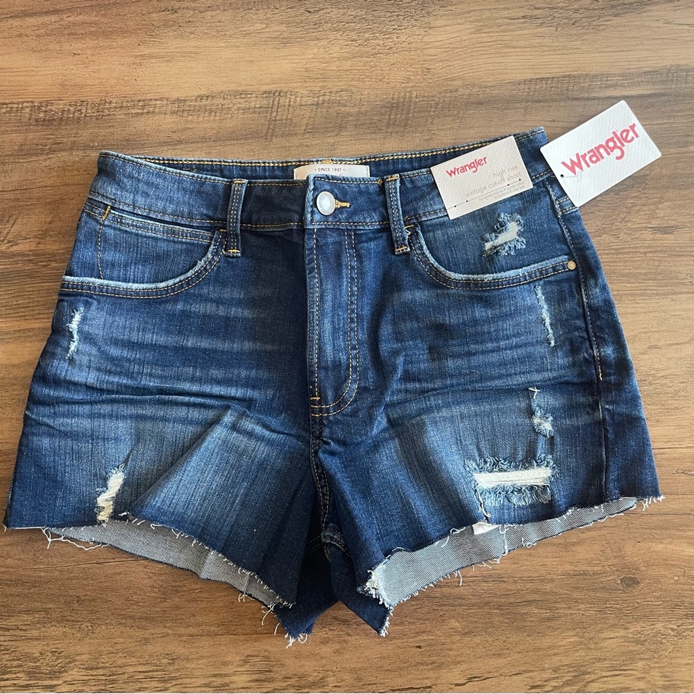 Wrangler: "high rise vintage 3" short" jean shorts